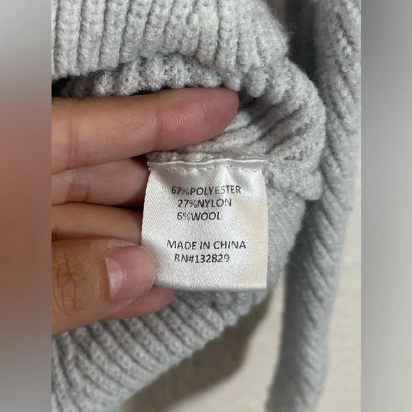 Lovers + Friends Wool Blend Pointelle Tessellate Sweater Dress in Gray Women’s S - Picture 8 of 13